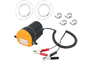 DASBET 12V 60W Oil Change Pump Extractor, Diesel Fluid Transfer Pump Kit with 2 Hose Sets for Truck, RV, Boat, ATV, Motorcycl
