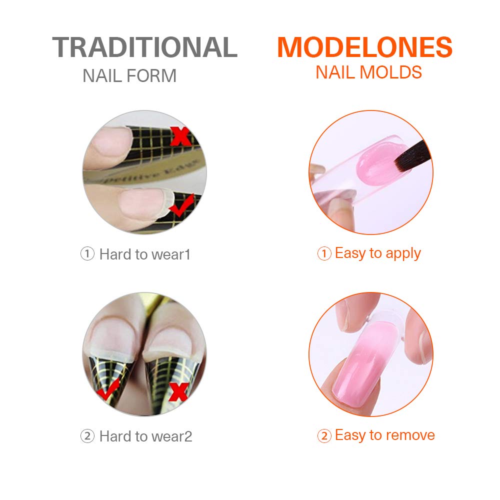 Modelones 120pcs Coffin Nails Clear Ballerina Nail Tips Full Cover Dual Nail Form : Beauty