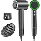 Hair Dryer with Diffuser,1-4min Fast Dry by 1400w, 3 Heat/Cool Wind Level,0.86lb Lightweight, 49db Low Noise, 2 Billion Plasma, Industry-Leading High-Speed Brushless Motor Blow Dryer for Home Travel