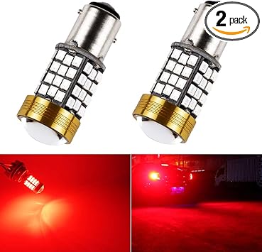Amazon Com 1797 Led Bulb Bay15d 1157 P21 5w S25 Brake Lights Tail Third Brake Lamps Red Projector Kit Replacement Bulbs Front Rear Wedge Plug Error Free Super Bright 25smd Chip 12v 5w Pack