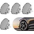 Tesnaao 4 PCS Car Wheel Center Cap, ABS Wheel Hub Protector, Snap-On Wheel Center Hub Cap, Outer Diameter 54mm, Card Diameter 50mm (Silver)