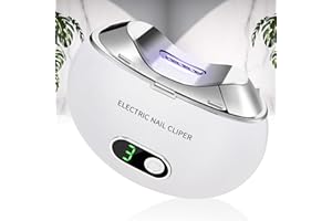 DOYYI Automatic Electric Nail Clipper with 3-Speeds Levels and Nail Clip Storage, LCD Digital Display, USB Rechargeable Safety Electric Nail Trimmer Suitable for Babies,Children, Adults and Seniors (White)