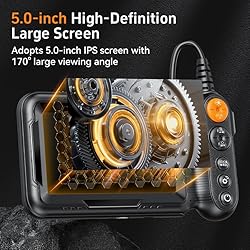 Endoscope Camera with Light, 5-inch Dual Lens 1920P