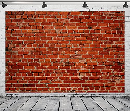 BELECO 2.5x1.8m Stoff-Hintergrund aus rotem Backstein, Ziegelstein-Fotohintergrund, roter Backstein-Fotografie-Hintergrund für Party-Dekorationen, Geb