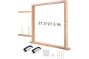 Tufting Frame,FancyBant Rug Tufting Frame,27.5”x 27.5” Tufting Frame for Rug Making,Wooden Carpet Making Supplies Tools Kit Suitable for Electric Rug Gun Sewing Embroidery