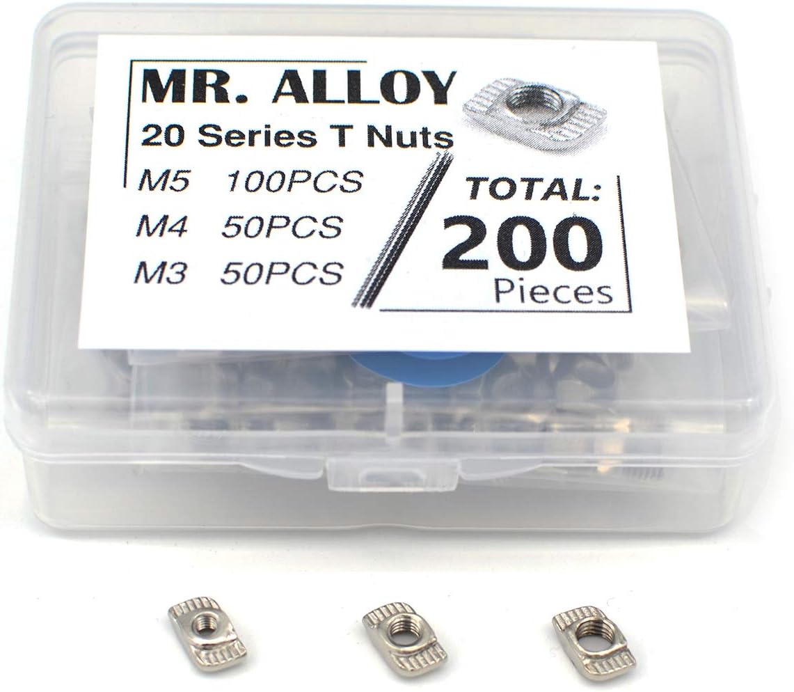 Amazon Com Mr Alloy Series T Nuts Assortment 0 Pieces Steel Nut M3 M4 M5 For Aluminum Profile Home Improvement