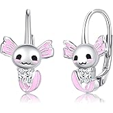 CUOKA MIRACLE Axolotl Hoop Earring for Women 925 Sterling Silver Axolotl Earring Animal Hoop Earrings for Women Friends on Birthday Mother's Day Anniversary Christmas