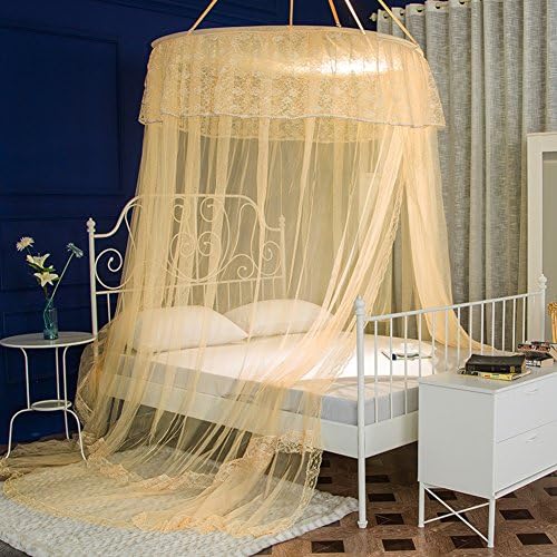 Mosquito net queen size bed peaceful sleep insect repellent-Camel color 135x200cm(53x79inch)