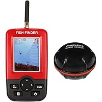 GOYOJO Sonar Fischfinder Tragbar - 100m Tiefenmesser Mit LCD Display Für Kajak & Boot