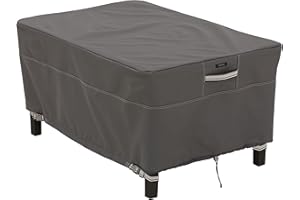 Classic Accessories Ravenna Water-Resistant 32 Inch Rectangular Patio Ottoman/Table Cover, Outdoor Table Cover