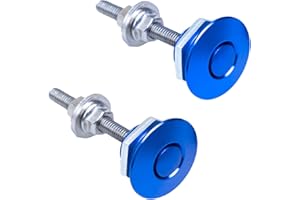 Nihfien 2Pcs 1.25in Universal Aluminum Vehicle Hood Pins,Quick Release Lock Latch Bumper for Car, Bumper Quick Release Latch License Plate Clip Hood Pins Lock for Bumper Hood or DIY - Blue