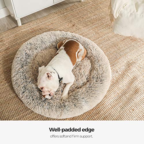 FEANDREA Dog Bed, DonutShaped Pet Bed, Soft Plush Surface, with Removable Inner Cushion