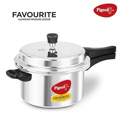 Pigeon By Stovekraft Favourite Induction Base Aluminium Pressure Cooker with Outer Lid, 5
