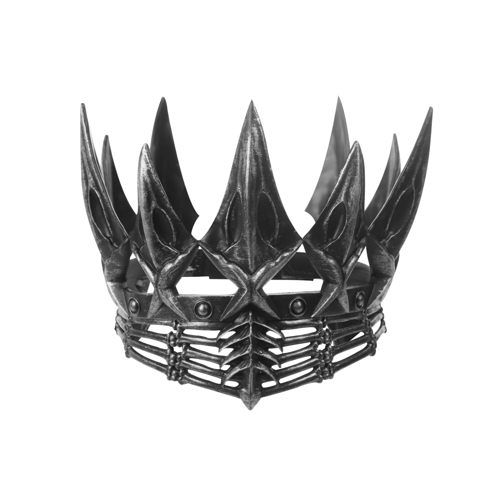 Medieval Gothic Crow Crown for Men Women Goth Evil Queen King Headpiece Punk Vintage Halloween Costume Accessory Cosplay Party Headdress Night Club Stage Show Headwear