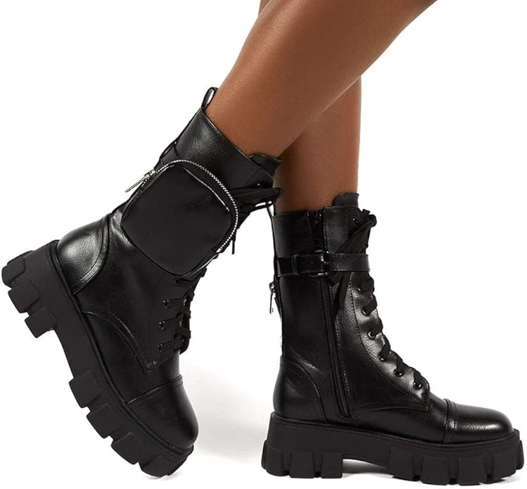 Womens Zipper Motorcycle Riding Platform