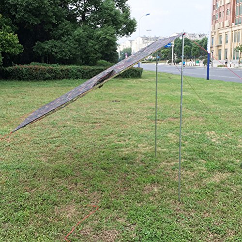 Camouflage Poncho Ripstop Raincoat Sun Shelter Ground Sheet Hood with Breathable Holes for Outdoor Camping Hunting Hiking,79"X58"