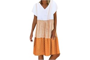 Kiosan Summer Dresses 2023 Sleeveless Working Dress Short Sleeve Solid V-Neck Casual Women's Dress Plus Size Maxi Dress