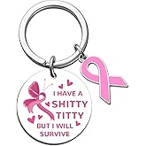 MOEXUKO Breast Cancer Gifts for Woman Breast Cancers Awareness Keychain Cancer Care Gifts for Women Get Well Soon Gift for Friends Mom Daughter Cancers Survivor Encouragement Keyring