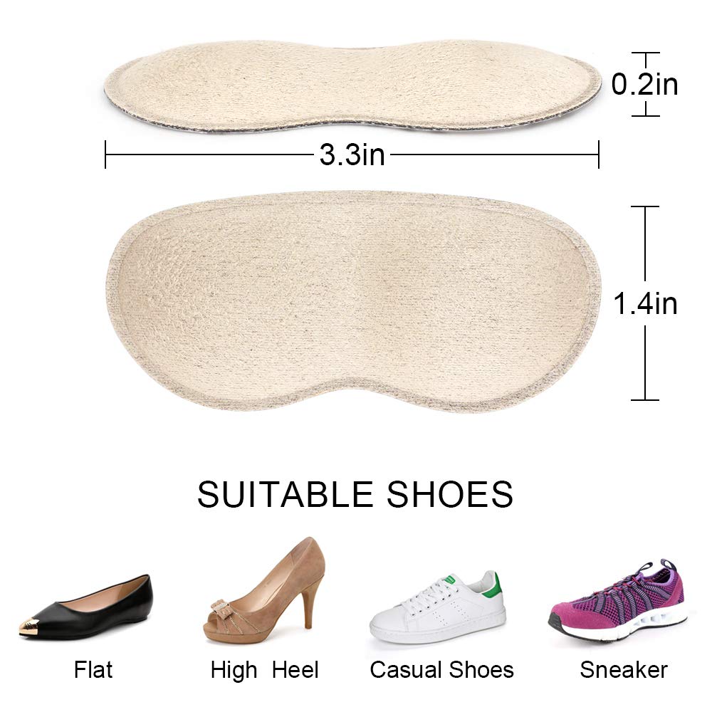 Dr. Foot\'s Heel Grips for Ladies Shoes, Shoes Too Big, Back Inserts Protect from rubbing and Slipping for Men and Women (Beige)