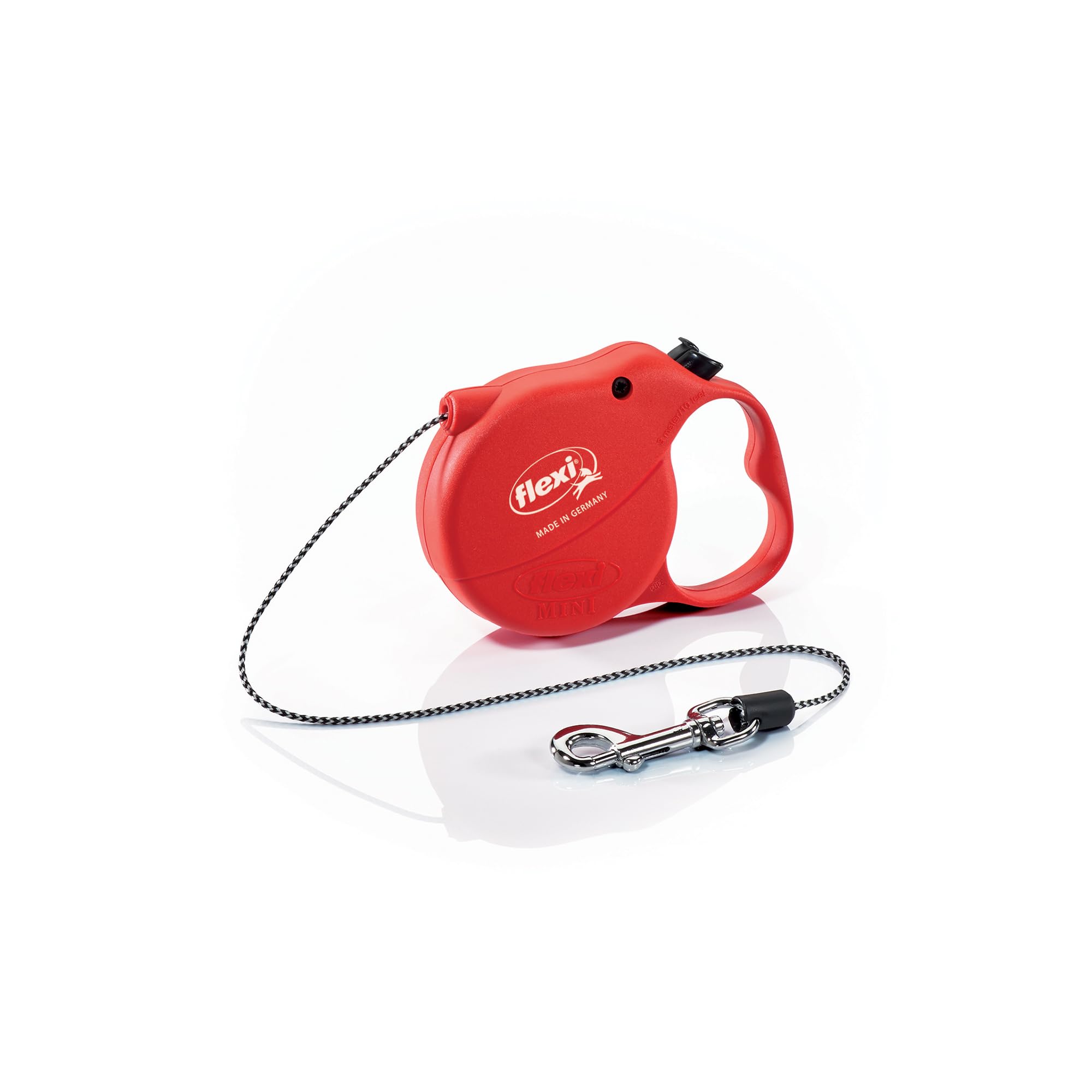 Flexi Basic Standard Cord Red Mini Extra Small 3m Retractable Dog Leash/Lead for dogs up to 8kgs/18lbs