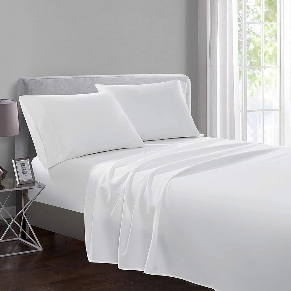 Yorkshire Bedding Flat Sheet Super King 100% Egyptian Cotton White 200TC