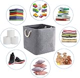 Mangata 28x28x28cm Fabric Collapsible Cube Storage Boxes Grey 4 Pack view 6