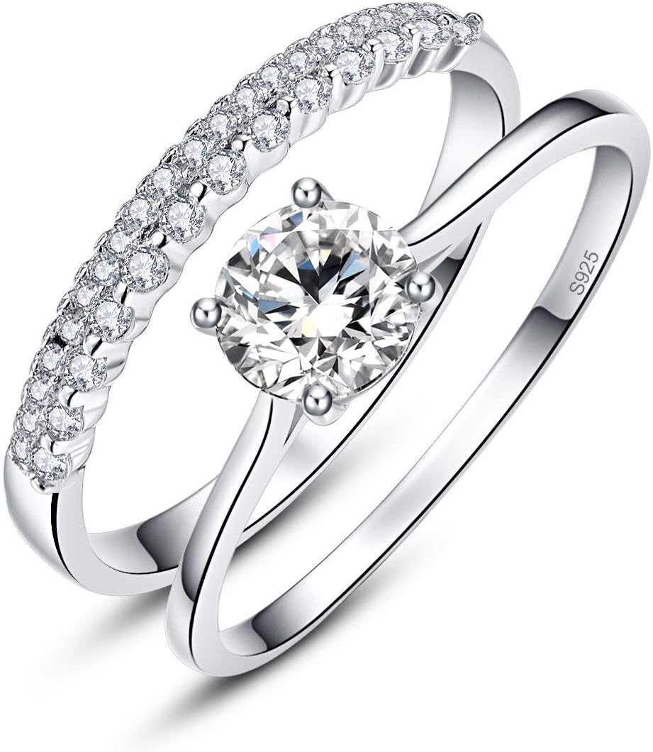 1.2ct Round Cut White CZ 925 Sterling Silver Crown Wedding Band Engagement Ring Bridal Set  2 Carats Sterling Silver Bridal Set Cubic Zirconia Engagement Wedding Ring Bands with Round and Princess Cut  Newshe Engagement Wedding Ring Set for Women 925 Sterling Silver 3pcs Round White AAAAA Cz Size 4-13  Newshe 1.7ct Princess Pear White AAAAA Cz 925 Sterling Silver Engagement Wedding Ring Set Size 4-13  4Ct Engagement Ring for Women Sterling Silver Cubic Zirconia Wedding Band Bridal Set