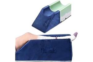 AIRENSKY Leg Elevating Pillow, Memory Foam Leg Elevation Pillow after Surgery, 3-Height Wedge Pillow with Handles for Blood Circulation, Leg Swelling Relief and Knee Surgery Recovery, Washable Velvet Cover