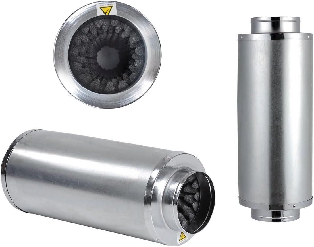 TopoLite 6" Duct Muffler for Carbon Filter Combo Grow Tent Exhanst Kit and Hydroponic Growing System