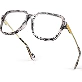 VISOONE Oversized Blue Light Blocking Glasses with Chic Square TR90 Frame and Metal Temple for Women Men Ryan