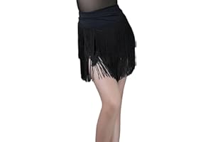 BK FASO Girls Kids Fringe Latin Dance Hip Skirt Mini Layered Tassel Swing Skirt Ballroom Tango Performance