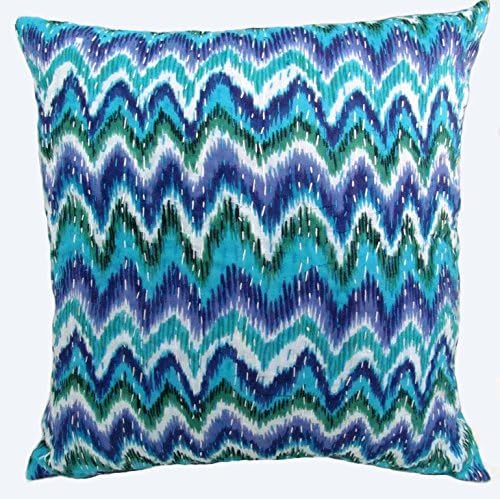 Zik - Zak Design Kantha Cushion Cover 16 x 16 Inches Sea Green