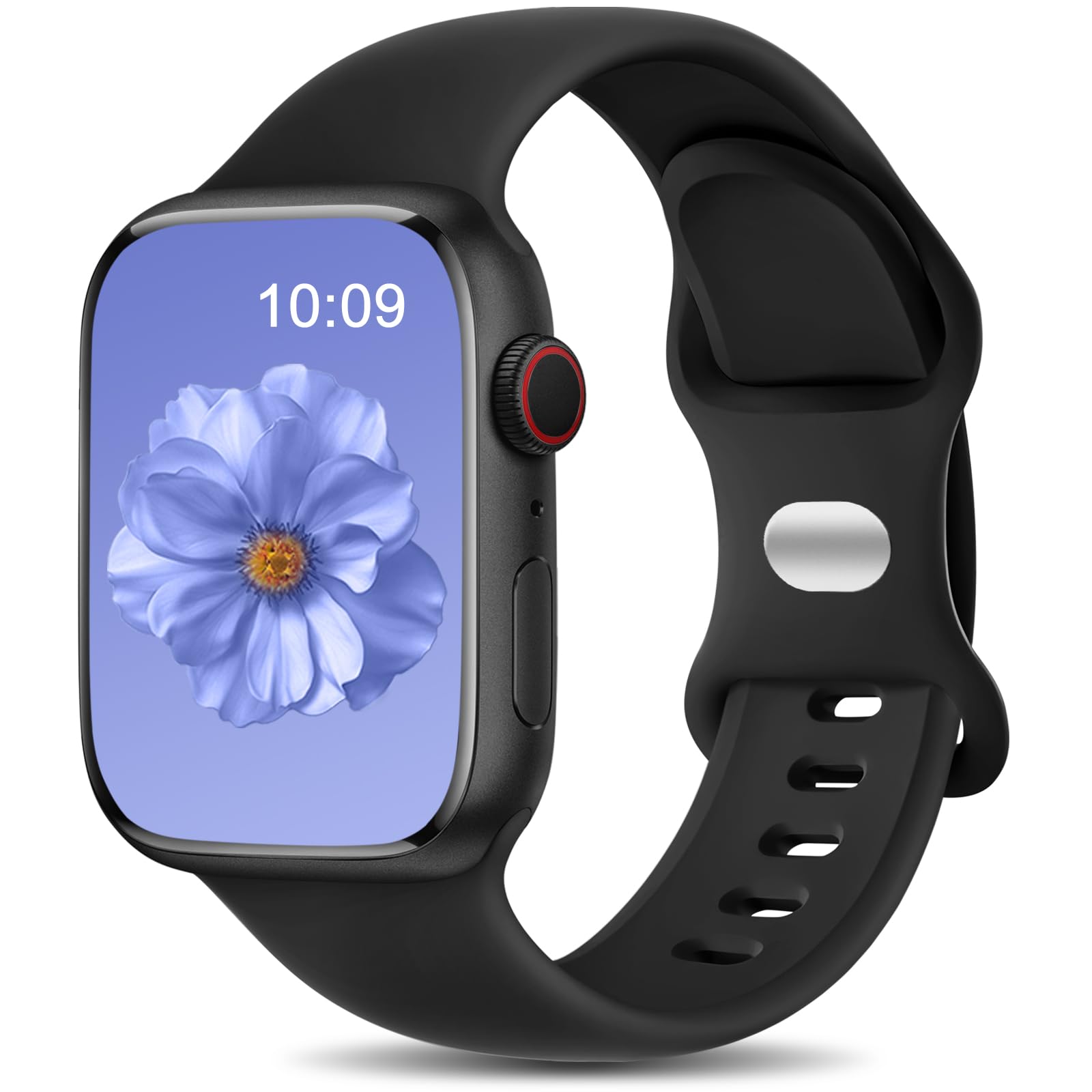 Charlam Compatible with Apple Watch Strap 40mm 41mm 38mm 42mm (Series 10 11) for Women Men, Sport Band Soft Silicone Replacement Straps for iWatch SE Series 11 10 9 8 7 6 5 4 3 2 1 SE 3, Black