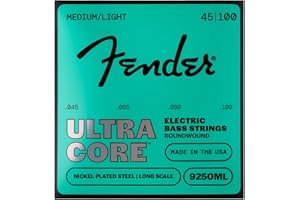 Fender Ultracore™ 9250 Bass Strings, Nickel Plated Steel, 9250ML Gauges .045-.100, Set of 4
