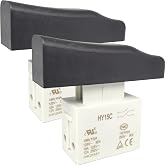 HY15C Switch (2-Pack) Lock-on Push Button Switch with Screw Terminals, 18A 125V 12A 250V, Compatible with Bauer Rotary Hammers &amp; Power Drills, Fits 1.32" x 1.40" Rectangular Body Cavity