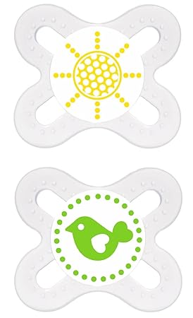 MAM - Start Silikon 0-2, Doppelpack, Neutral - Motiv Sonne+Vogel, BPA frei