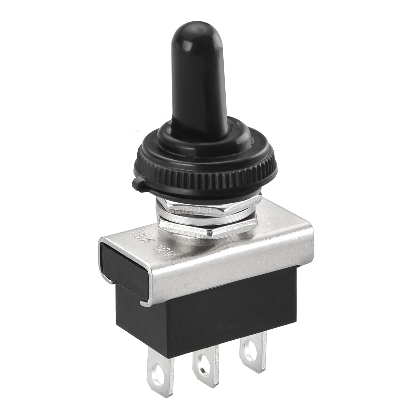 Heschen Metal Toggle switch Flick Flip 12V 25A SPDT ON/OFF/ON 3 positon 3 pin for Car Dash Light with waterproof cap