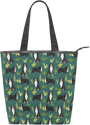 Amazon トートバッグ キャンバス バッグ 多機能 多用途 バーニーズ マウンテン ドッグ ショルダー バッグ ハンドバッグ レディース 人気 可愛い 帆布 カジュアル マンゴra トートバッグ