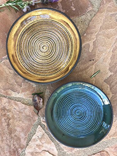 Oil Dip dish set, handmade ceramic garlic grater plates