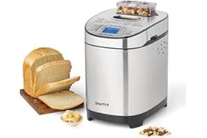 Starfrit Electric Bread Maker - 2lb Loafs - Non-Stick Removable Pan - Automatic Nut Dispenser - 13 Preset Programs - 550W