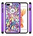 Style4U iPhone 8 Plus/iPhone 7 Plus Case, Lotus Flower Shock Resistant Studded Rhinestone Crystal Bling Hybrid Armor Case Cover w/ 1 Stylus [Flower Purple/Black]