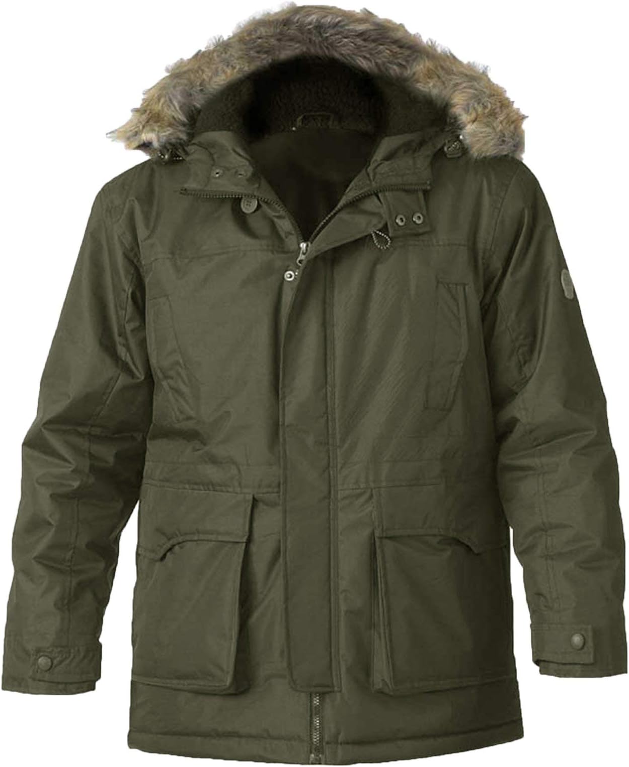 D555 Mens Duke Lovett Big Tall King Size Designer Detachable Faux Fur Parka Coat