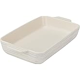 Pyrex 2QT (7" x 11") Rectangular Ceramic Baking Dish with Handles | Lead and cadmium free, preheated oven safe, casserole &amp; lasagna dish, nonstick