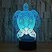Cirkooh Sea Turtle 3D Optical Illusion Lamp 7 Colors Change Timing Remote Control and Touch Button LED Table Desk Lamp for Home Bedroom Decoration