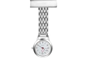 LANCARDO Nurse Watch with Second Hand for Women and Men 1-5 Pack Simple Classic Nurses Doctors Paramedic Tunic Lapel Pin-on Brooch Quartz Fob Watch Large Arabic Numeral Mark