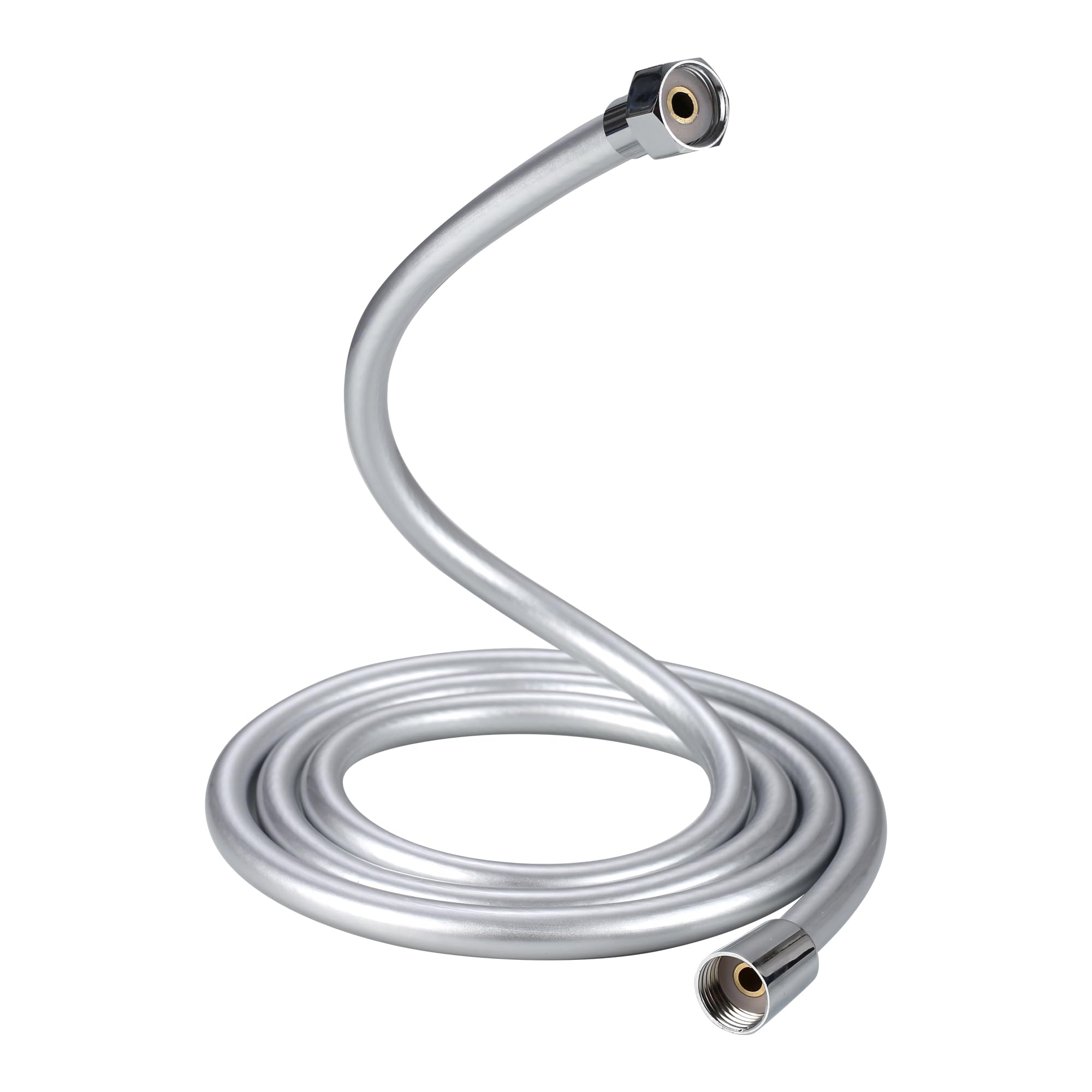 2M PVC Shower Hose Universal Standard BSP1/2 Handheld Shower Head Hose Extension Long Anti-Kink Replacement Hose Silver