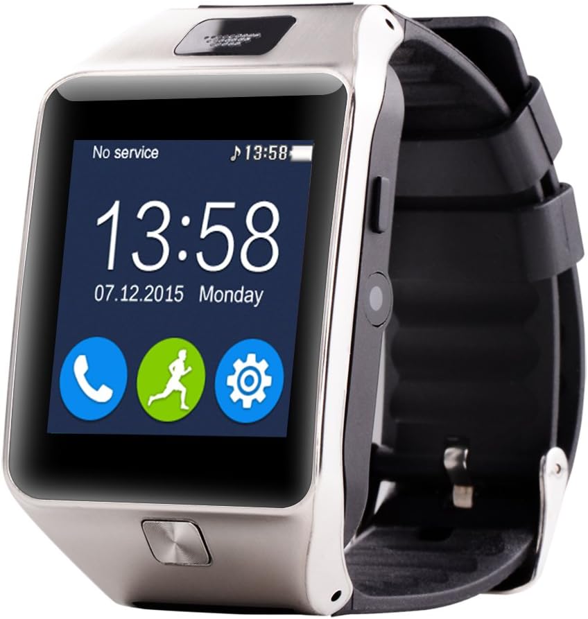 AI Watch Smart Watch Z20 Bluetooth Wrist Smart Watches with FM Video, Facebook, Pedometer, Twitter, Whatsapp Sync for iOS and Android/LG/Samsung/Huawei/Xiaomi (Silver)