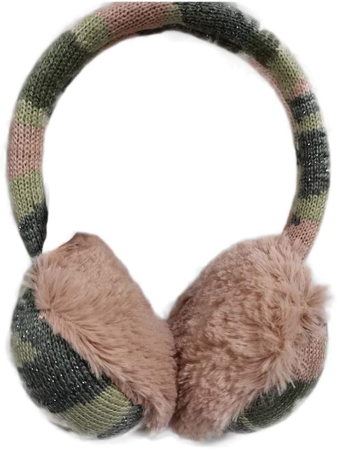 Earmuffs Girls Earmuffs in Plush Cute Design (knitted grey pink