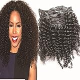 12 Inch Afro Kinky Curly Clip In Human Hair Extension Virgin