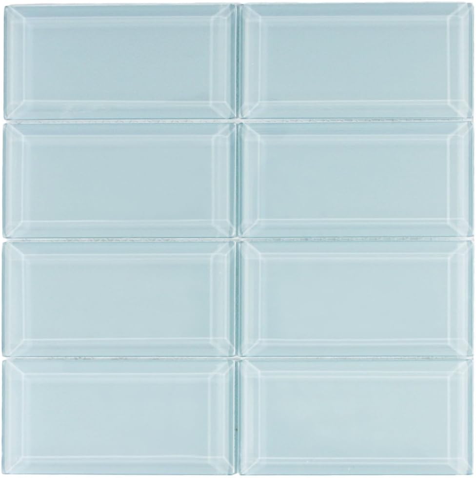 Beveled Vapor Glass Subway Tile 1 sq.ft